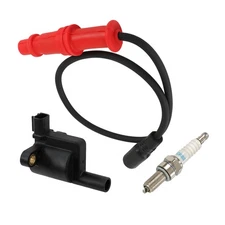 lgnition Coil W/ Wire Cap & Spark Plug For Polaris Ranger 500 4x4 2008 2009-2012