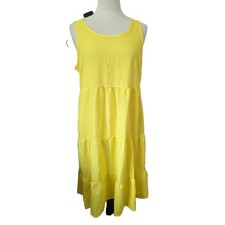 Light Weight Yellow Sleeveless Dress Size M Side Zipper