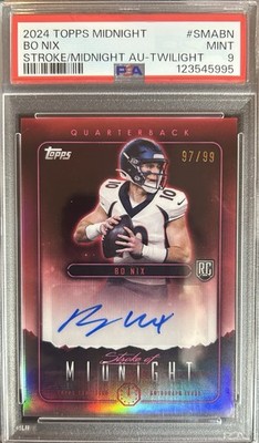 2024 Topps Midnight - Stroke of Midnight Autographs Bo Nix #SMA-BN Twilight /99