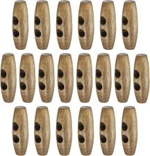 20Pcs Wooden Toggle Buttons 35Mm / 1.4" Wood Olive Sewing Buttons 2-Hole Wood Ho