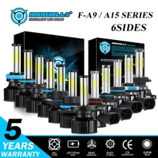 6-sides LED Headlight Bulbs High/Low Beam/Fog Light H13 H11 9005 9006 9145 H7 H4