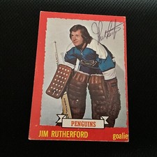 Autographed  1973-74 JIM RUTHERFORD .    HOF.        **J-1
