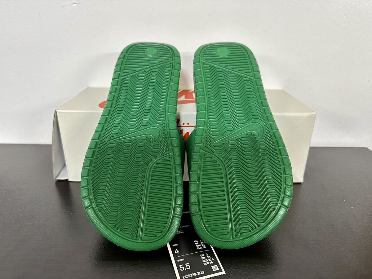 Nike x Stussy Benassi Slides Sandals Pine Mens Size US4 Nike x Stussy Benassi Slides Sandals Pine Mens Size US4