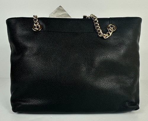 Micahel Kors Fulton Chain Tote Soft Leather Large Black - Picture 13 of 15