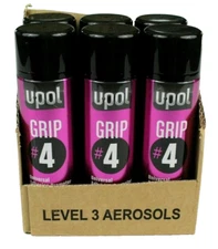 U-POL UP0799 Grip #4 Universal Adhesion Promotor 6 Pack Aerosol Spray Cans UPOL