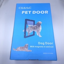 CEESC Cat or Dog Door with Soft Transparent Magnetic Flap and Snap-in Closing