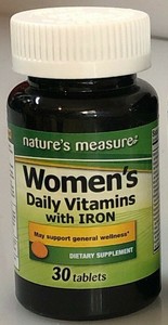 Nature's Measure WOMEN'S Daily Vitamins With IRON 30  