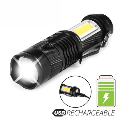 TOP BATHY - 4 Mini Lampes Torches LED Rechargeables USB Porte-clés