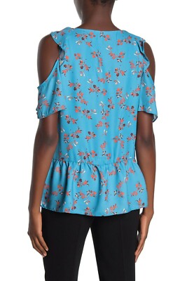 parker cold shoulder ruffle blouse