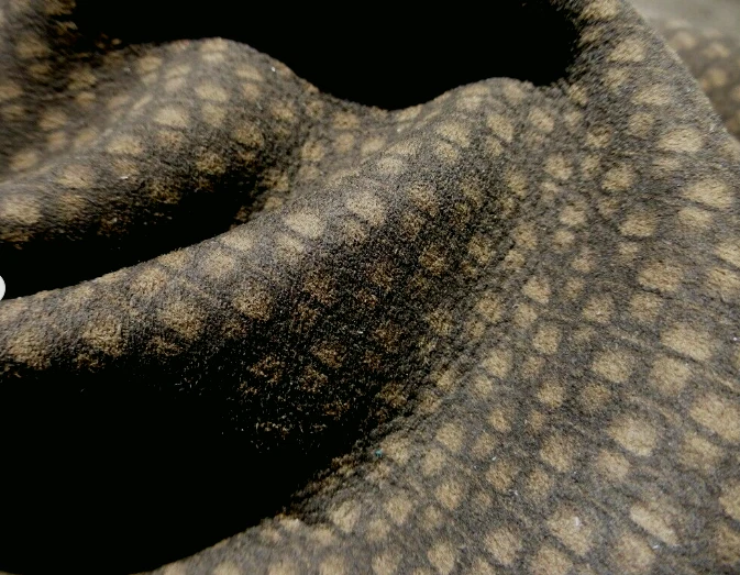 Goatskin leather Suede hide Dark Olive Green Basketweave Print -Incredibly soft! - Image 3 of 4