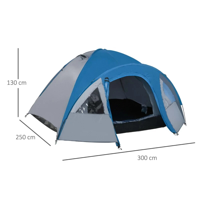 Tente camping 4/5 personnes légère Campis avec double porte pour l'été