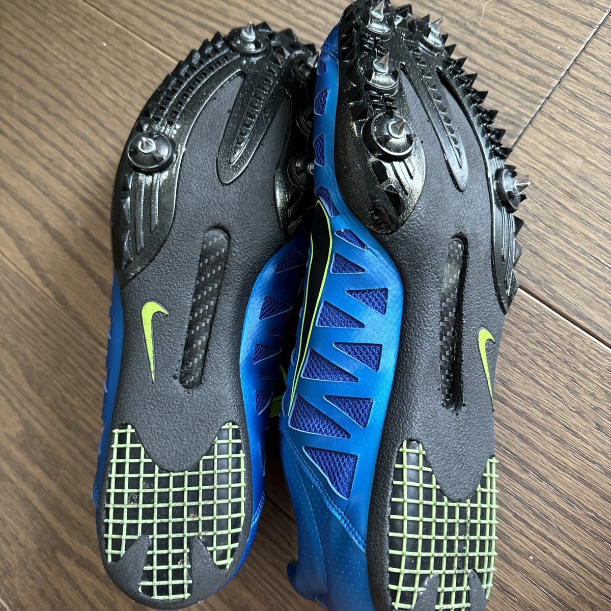 NIKE Zoom Maxcat Track Spikes Sprint Running Shoes - size 11.5 NIKE Zoom Maxcat 3 Black Volt Blue Sprint Track Spikes Shoes  main image 2