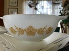 Vtg  Pyrex Butterfly Cinderella Gold Print Mixing Bowl #443 2 1/2 qt Ovenwaredb7