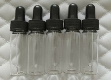 2 x Clear Glass 10ml Pipette Bottle Eye Ear Drop Dropper Aromatherapy