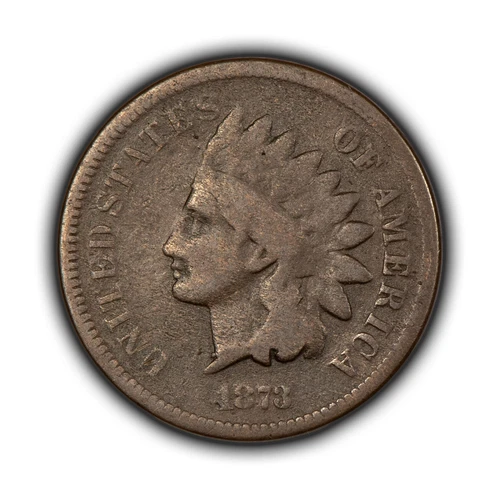 1873 1c Indian Head Small Cent - Closed 3 - Chocolate Brown VG Key Date - B3665
