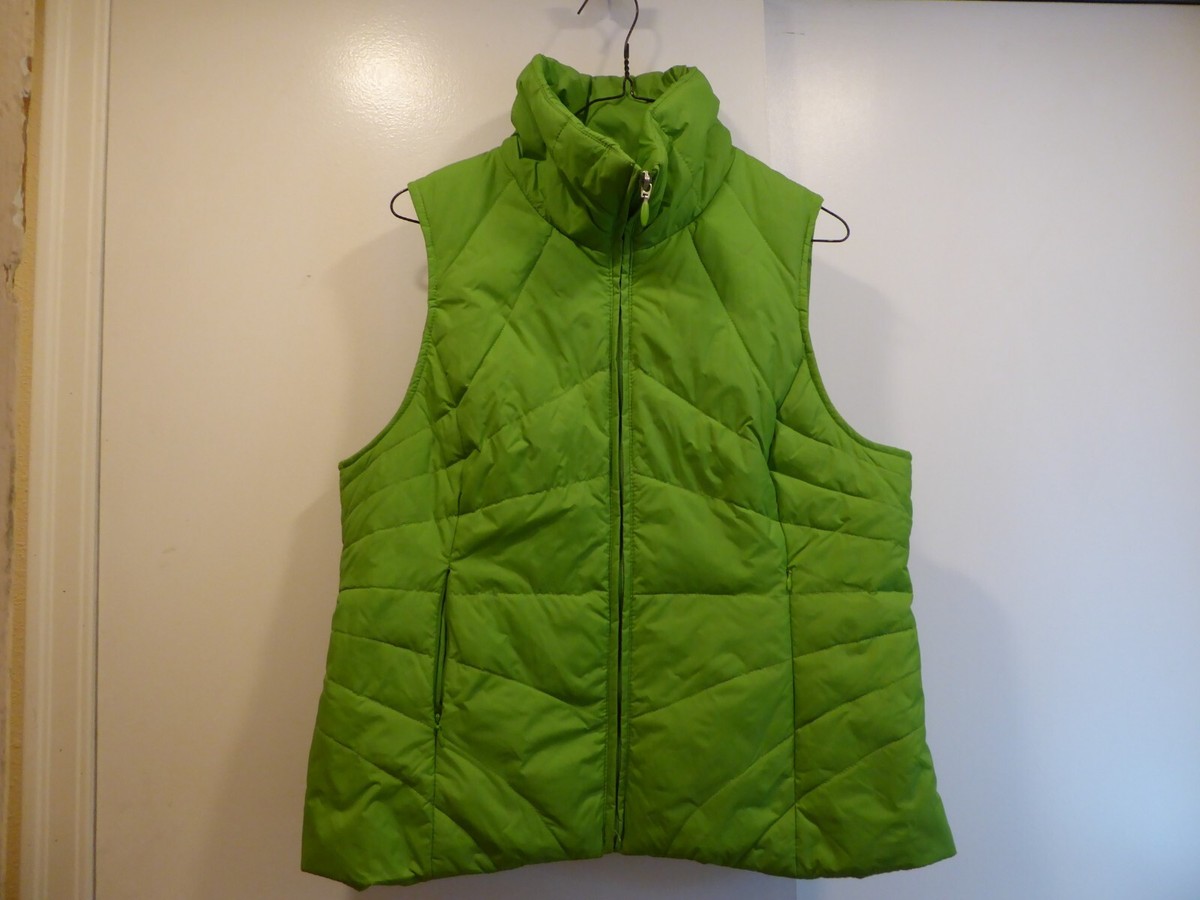 Kenneth Cole Reaction Womens Sz L Down Vest Lime Green