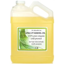 7 LB/ 1Gallon Premium 100% Pure Organic Cold Pressed Natural Apricot Kernel Oil 