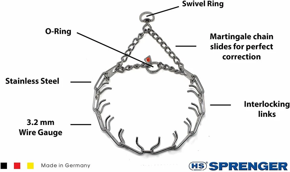 Collar de entrenamiento para perros con punta de acero inoxidable Herm Sprenger con giro Foto 2 de 4
