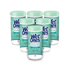 Wet Ones Sensitive Skin Hand and Face Wipes Fragrance Free 40 Count Canister