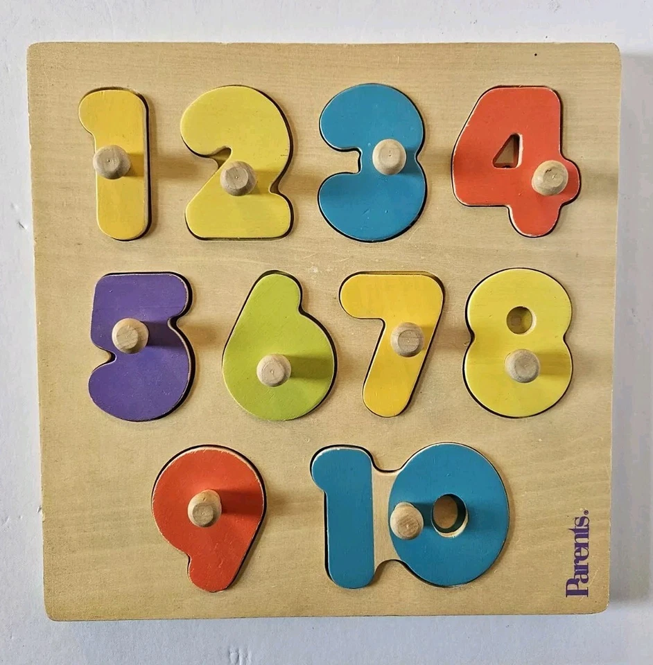 Vintage Parents Wood Puzzles Numbers & Alphabet Colorful - Image 3 of 4