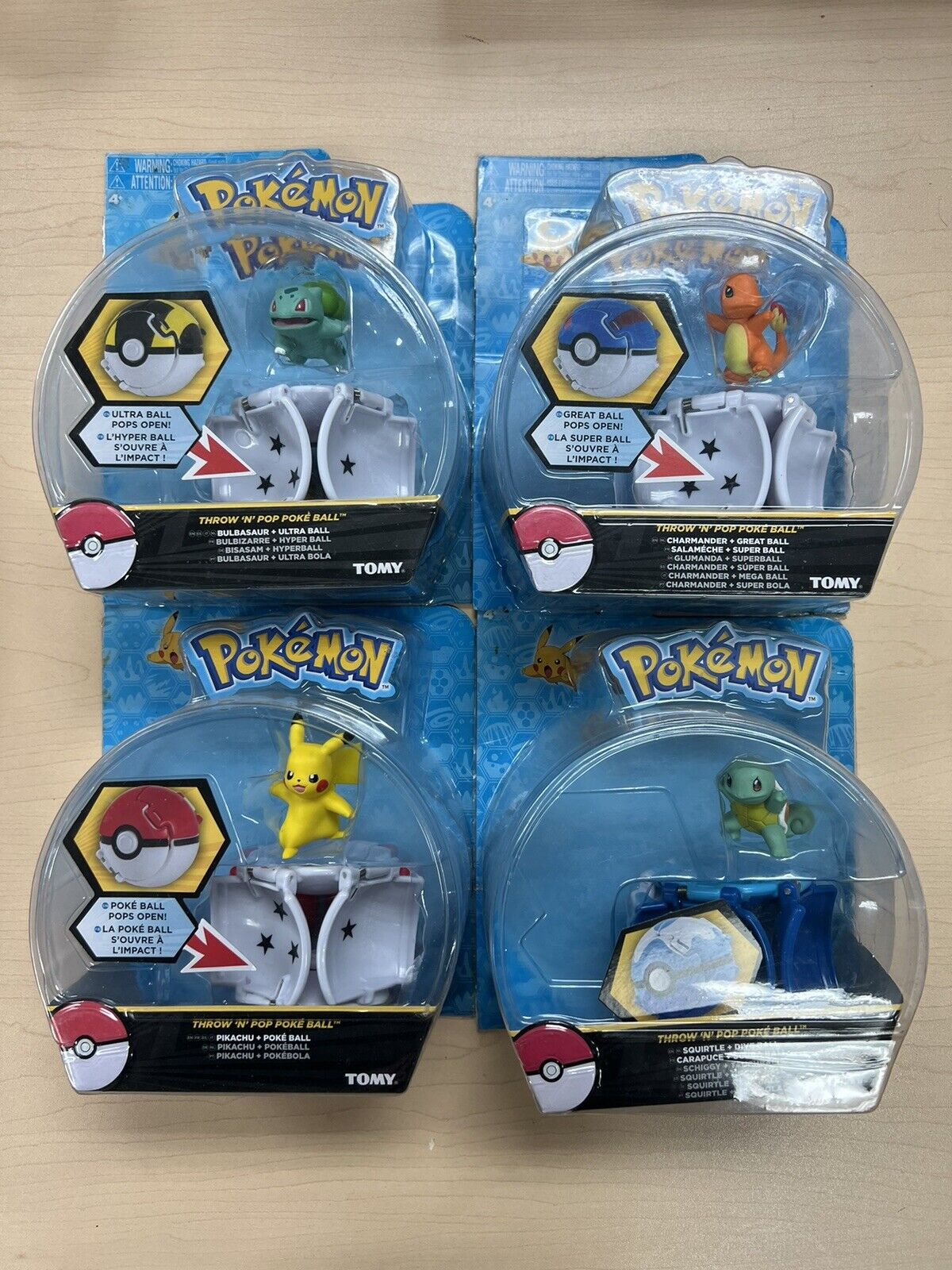 Kit 05 Pokemon Nome+idade Pikachu Bulbasaur Charmander Squir