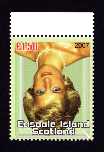 RARE EASDALE ISLAND SCOTLAND £1.50 PRINCESS DIANA STAMP WITH INVERTED PICTURE - Photo 1/2