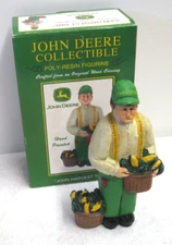JOHN DEERE COLLECTIBLE POLY RESIN JOHN HARVEST TIME FARMER NEW IN BOX 9IN TALL