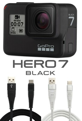 GoPro Hero 7 BLACK USB-C Sync Charger Charging Power Cable BRAIDED