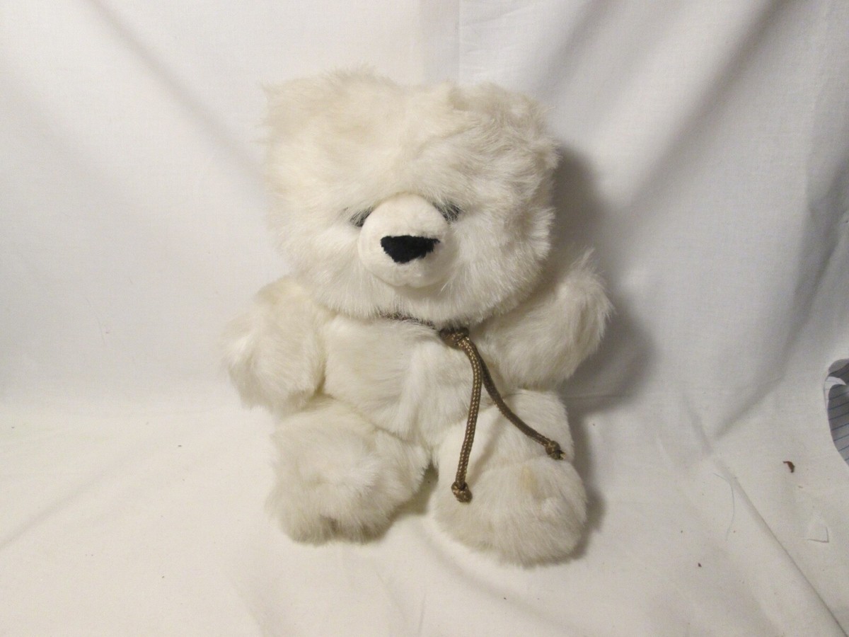 Vintage SOS NY White Teddy Bear Plush Stuffed Animal 11