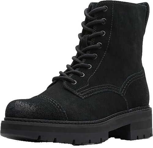 Clarks Leather Combat Boots Lace Up Black Sz 11M | eBay display picture 1
