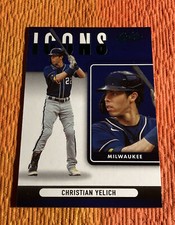 2022 Panini Absolute Icons Christian Yelich Milwaukee Brewers Green I-10