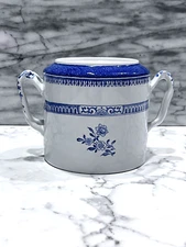 Spode Fine Stone Old Bedford Blue Handled Sugar Bowl No Lid Made In England EC