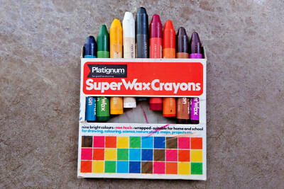 RAR Vintage Platignum Super Wachsmalstifte komplett in Box