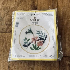 Exotic Flowers Hummingbird &  6" Hoop Counted Cross Stitch PATTERN KIT NIP