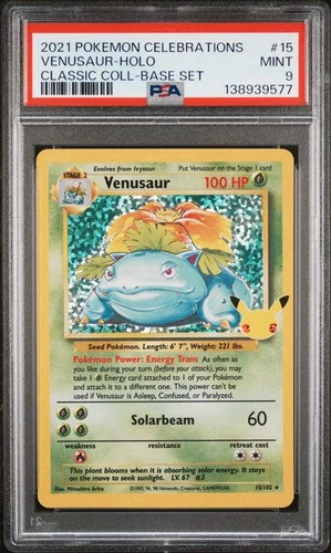 2021 POKEMON CELEBRATIONS CLASSIC COLL #15 VENUSAUR-HOLO PSA 9