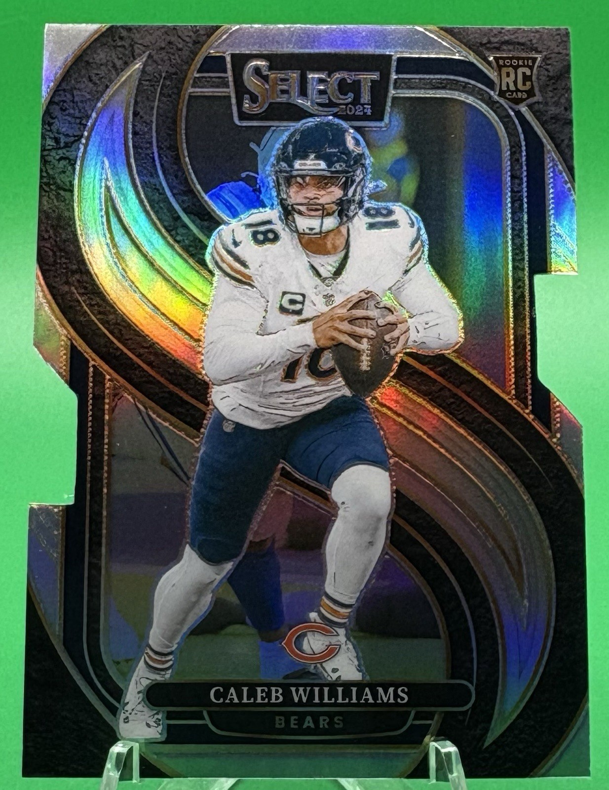 2024 Panini Select Premier Level Caleb Williams #114 Silver Prizm Die-Cut (RC)