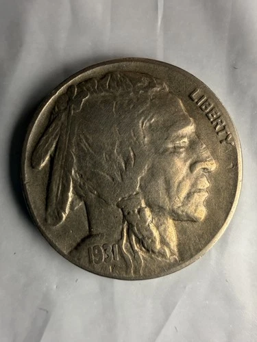 1931-S 5C Buffalo Nickel - Very Fine - Clear Details Classic Silver Coloring