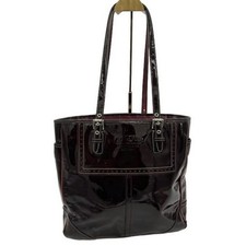 Coach Gallery Tote Women's Burgundy Patent Leather Shoulder Purse