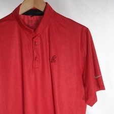 Nike Golf Polo Mens L Disney Mickey Red Dri-FIT Moisture Wicking Collared