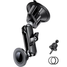 Magnetic Car Phone Holder [3-in-1] for Dashboard, Windshield & Vent, with Str...