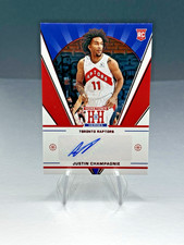 2021-22 Panini Chronicles Justin Champagnie Auto Hometown Heroes Blue Ink