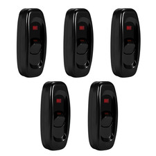 Inline Cord Switch 250V 10A Rocker LED On/Off 5 Pack Black Replacement