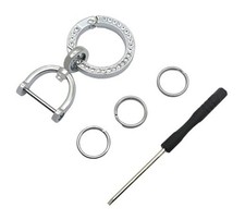 Crystal Bling Car Keychain for Women Men Glitter Rhinestone Car Key Silver