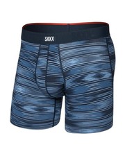 Saxx Vibe Xtra Boxer Brief Fly Men's Underwear, Ikat Stripe/Dark Denim, Large