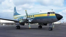 Convair CV-640 Caribair Mahogany Desktop Wood Airplane New Model Small 1/100