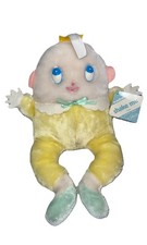 Vintage Eden Humpty Dumpty Plush Yellow Chime Rattle 12 Original Tag 1986