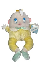 Vintage Eden Humpty Dumpty Plush Yellow Chime Rattle 12” Original Tag 1986