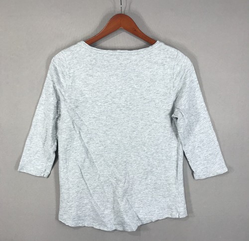 Talbots T-Shirt Damen Medium Petite grau Schmetterling Garten Tee 3/4 Arm Paris - Bild 2 von 12