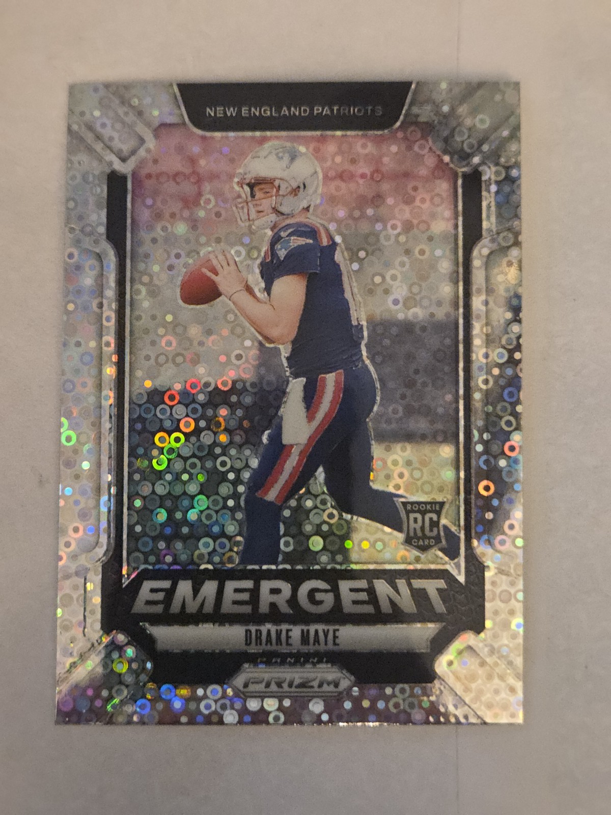 2024 Panini Prizm - Emergent Drake Maye #4 No Huddle Prizm (RC)