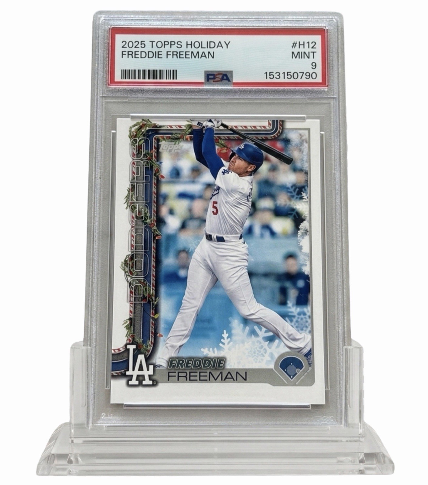 2025 Topps Holiday Freddie Freeman #H12 PSA 9 Mint Los Angeles Dodgers